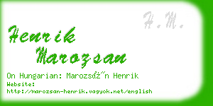 henrik marozsan business card